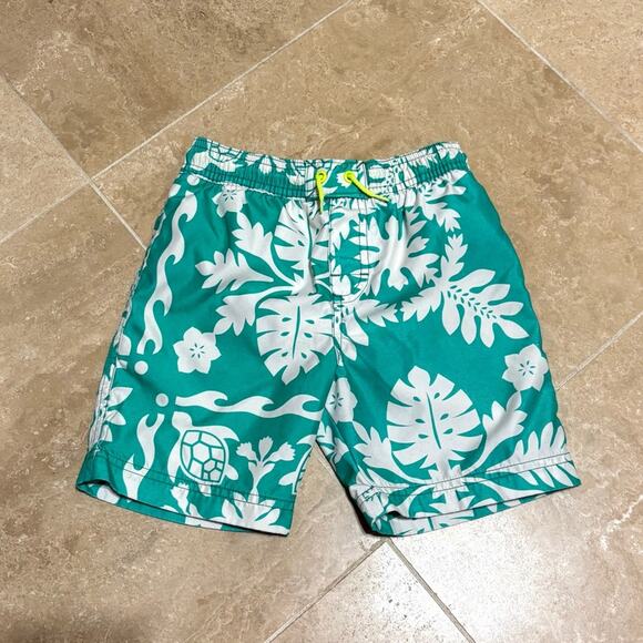 Tea Hawaiian patterned swim trunks - Picture 1 of 4